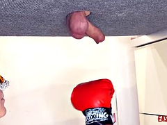 Brave girl smashes balls in new Ballbusting boxing video