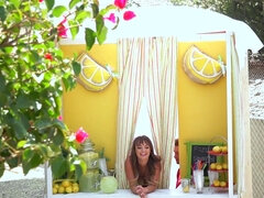 Charlotte Cross gets her muf munched & fucked behind the ZZ lemonade stand