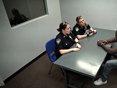 Two Hot Milf Cops Taste A Big Black Cock!