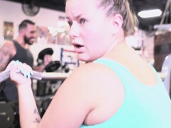 Horny babes fucking strangers in a boxing gym