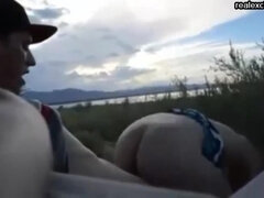 Michelle is fellating dick in the nature and getting banged and creampied, in the end