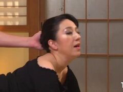 Japanese Ryoko Asamiya having a hardcore sex with a huge white cock