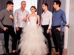 Sposa, Da dietro, Doppia penetrazione, Facciale, Sesso di gruppo, Leccata, Figa, Calze