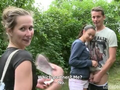 Bruinharig, Stel, Sperma shot, Tsjechisch, Kwartet, Groep, Openbaar, Geschoren