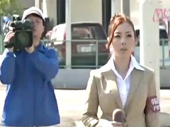 Reporter gangbang fuck