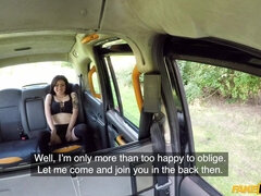 Asian minx in high-knee socks pleasuring Marc in the car