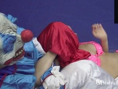 Ginger Jones fights the Clown Sophie in a cute and pretty grappling match