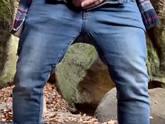 Red-haired daddy and a fat bearded guy fuck outdoors