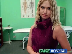 Violette Pure's tight blonde pussy filled with hot cream in fake hospital POV