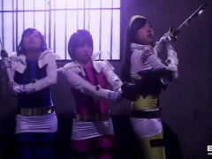 Cute teen Japanese power rangers gets fucked by the villains