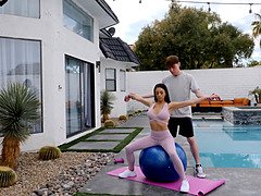 Rion King drills Eva Long's petite pussy with his massive cock