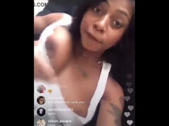 Teasing ebony gal Jaz Loves Nip slips