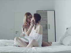 Belle Claire & Chrissy Fox Under The Stars - erotic lesbian sex with kissing, petting and oral sex