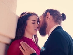 デカ尻, フェラチオ, 茶髪の, Hd, キス, なめる, プール, オッパイの