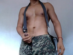 Amatoriale, Esercito, Asiatica, Dominazione, Masturbazione, Solo, Uniforme