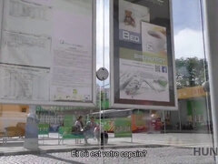 Angella Christin, the 18-year-old Euro chick, gets a hot fuck in a bus stop for cash