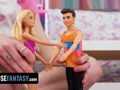 Venus Vixen's Sexy FFM Cosplay Roles Play Out While She Masturbates Barbie & Ken Dolls