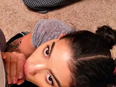 Cute ex teen latina sucks my cock part 2