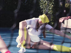 Cleo Clementine, Daisy Stone and Daphne Dare orgy on the tennis court