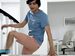 Blondine, Blasen, Hundestellung, Hd, Natürlichen titten, Penis, Spanisch, Eng