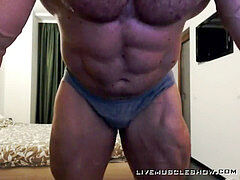 Ultra ample powerful Alpha Muscle Daddy Body Builder ripples and