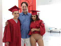 Stepsis enjoys graduation by fucking with her stepbrother