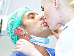 Nurse with big ass and perky tits pussy fucked by dentist