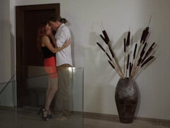 お尻, 浴室, フェラチオ, 中出し, バック, ドレス, ピアス, オマンコ