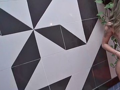 Big Booty Solo Tranny Shaves Ass and Shows Tits