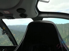 After a good fuck and creampie, Violet rides a helicopter with you