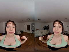 BaDoinkVR Busty MILF Lexi Luna enjoying an intense workout with her big cock VR porn
