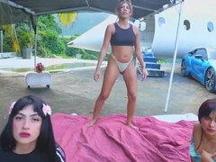 Gros seins, Doigter, Lesbienne, Orgie, Webcam