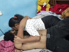 Hot Indian Step Sister Lip Lock in Bedroom - Romantic Kissing Close-Up