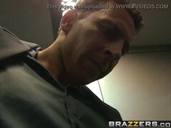 Watch Nick Lang pound Roberta Gemma's fake tits and ass in Brazzers - Going Down scene