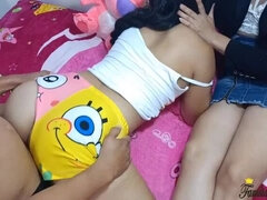 A model family, Stepmom lets her husband fuck her petite big ass Stepdaughter in her stepdads bed