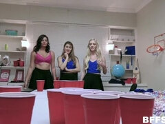 Beer Pong Playmates: Emma Starletto, Jessica Rex, and Paige Owens in Action