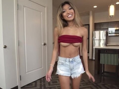 Asian girl with a navel piercing implicates stepbrother in sex