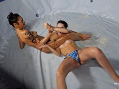 Sexy Topless Girls in Oil