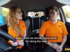 British Ginger Babe Ella Hughes Gets Her Perfect Pussy Fucked During Driving L