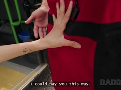 Daddy4K: Hot Latina Chloe Gets Fucked by Sweaty Mechanic in Bus - HD Sex