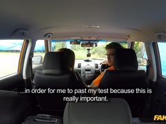 Fake Driving School (FakeHub): Ebonys lesson ends in creampie