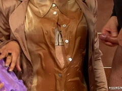 Zwart, Aangekleed, Natuurlijk, Natuurlijke tieten, Naakt, Slipje, Satijn, Nat