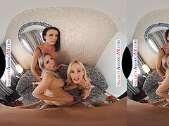 Naughty America - trio red-hot stunners go to town on the lifeguard's dick
