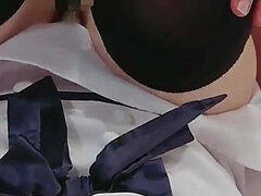 Amatoriale, Asiatica, Coppia, Giapponese, Cavalcando, Uniforme