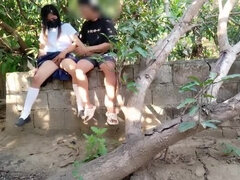 Hochschule, Filipina, Hd, Im freien, Öffentlich, Erotischer film, Hintern versohlen, Uniform