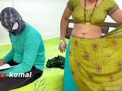 Sexy Komal's stepmom dress turns on boys for doggy style and cowgirl action with big ass