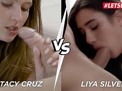 LIYA SILVER VS STACY CRUZ COMPILATION! BUSTY BABES RIDE A HUGE COCK! WHO DOES IS BETTER?