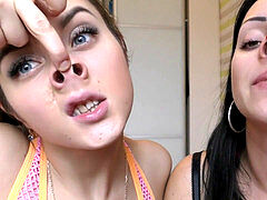 Funny faces, pig nose, teen