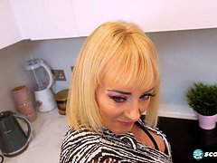 Stepson can't resist big-titted MILF Wendy Leigh's naughty touches around the house