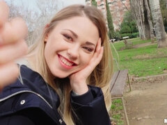 Blonde Nerd Loves Public Fucking and tit flashing - fun outdoors